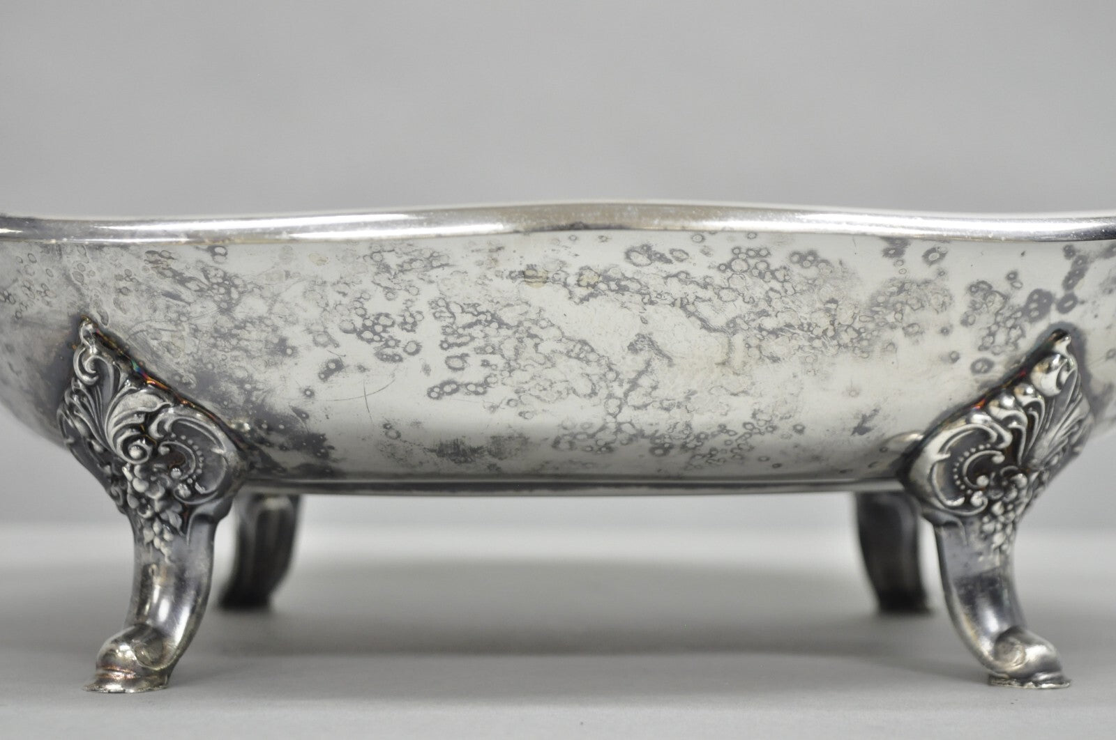 Vintage Baroque by Wallace Victorian Silver Plated Footed Centerpiece Fruit Bowl