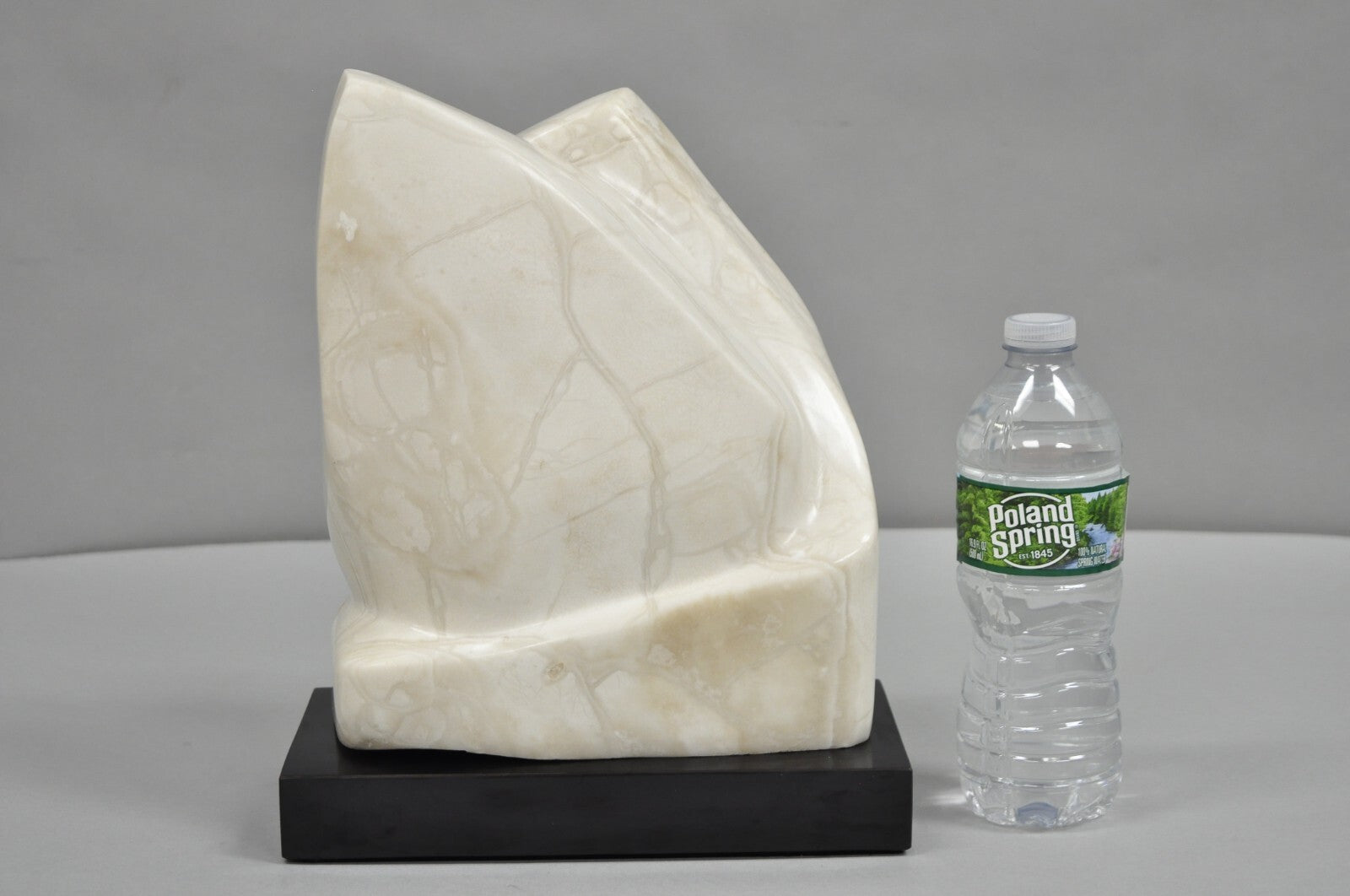 Morton Gaffin Modernist Carved White Alabaster Abstract Sculpture