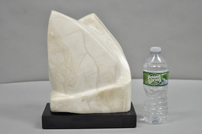 Morton Gaffin Modernist Carved White Alabaster Abstract Sculpture