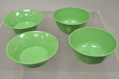 Vintage Art Deco Green & Yellow Bonny Ware Safetyware Bowl Set - 8 Pc Set