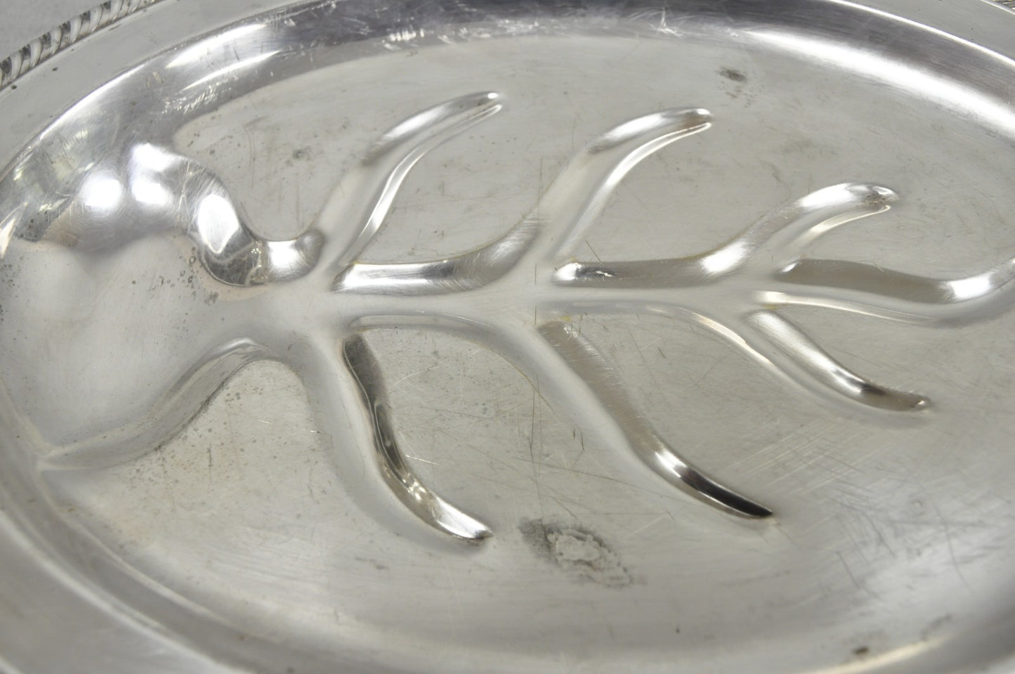 Vintage FB Rogers Silver Plated Oval Meat Cutlery Serving Platter Tray