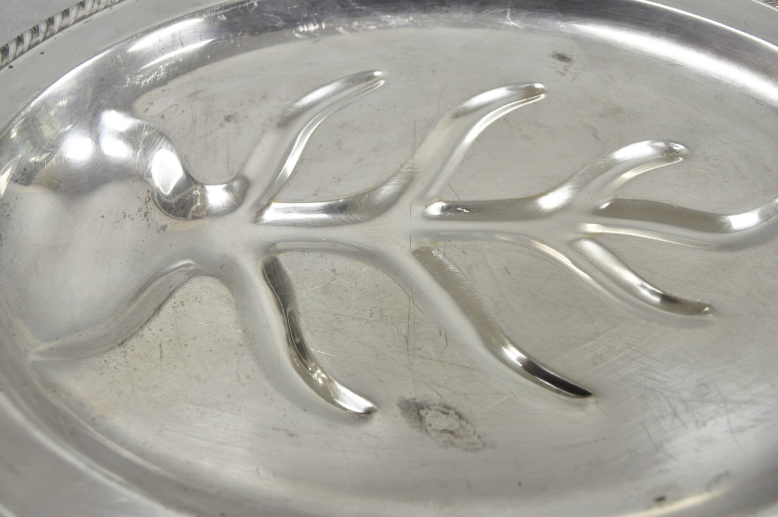 Vintage FB Rogers Silver Plated Oval Meat Cutlery Serving Platter Tray