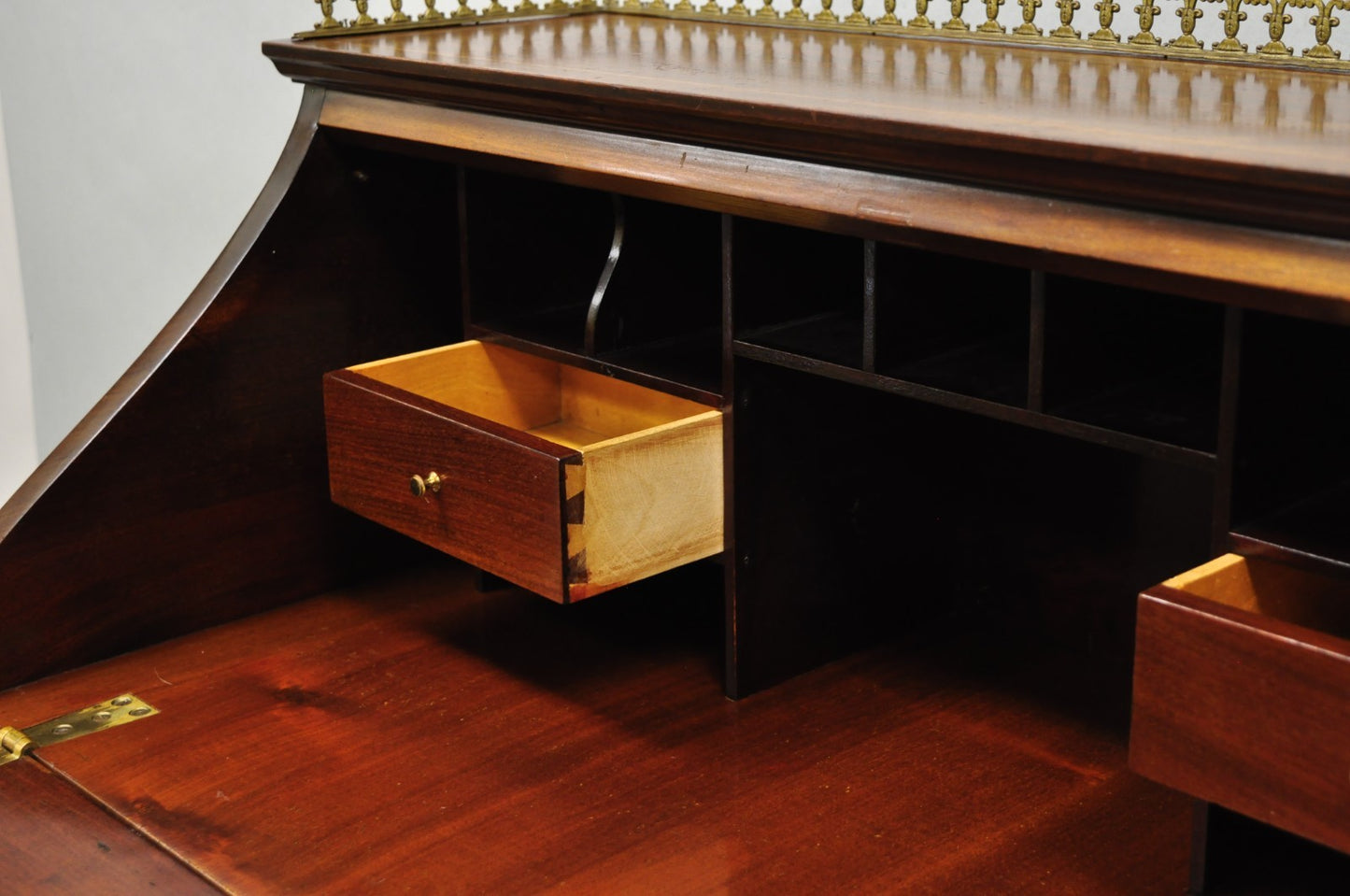 Antique French Louis XV Style Marquetry Inlaid Drop Front Ladies Writing Desk