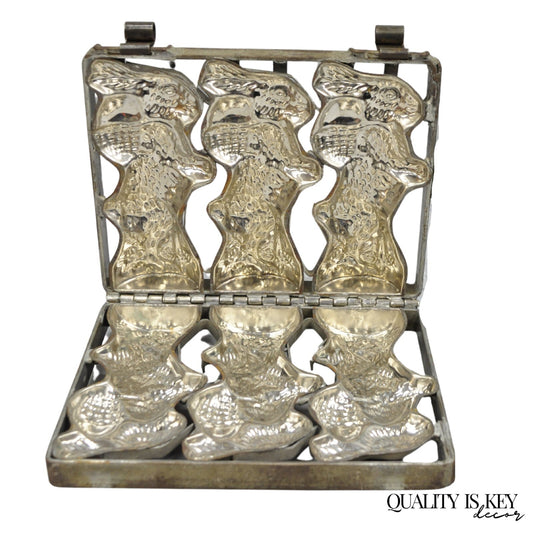 Vintage Easter Bunny Rabbit 7" Chocolate Candy Mold Heavy Metal Casting