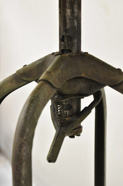 Vintage Industrial Toledo Metal Co Steel & Wood Adjustable Drafting Stool Chair