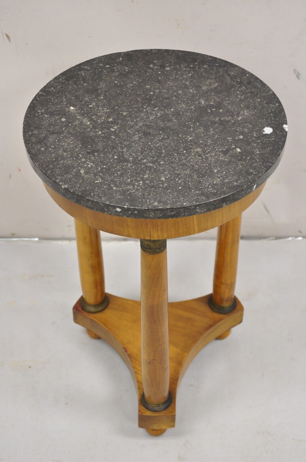 Antique Italian Biedermeier French Empire Small Marble Top Drinks Side Table