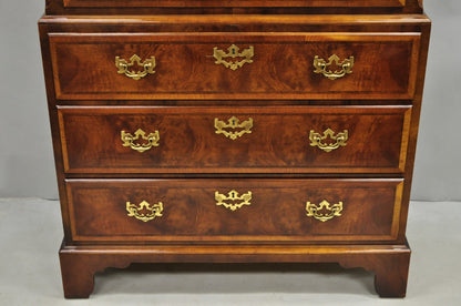 Henredon Aston Court Burl Wood Georgian Mahogany Tall Chest Highboy Dresser