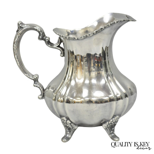 Vintage Lancaster Rose by Poole Victorian Silver Plated Bulbous Water Pitcher