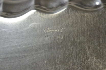 Vintage Chippendale by Wallace Silver Plated 16" Square Bar Platter Tray on Feet