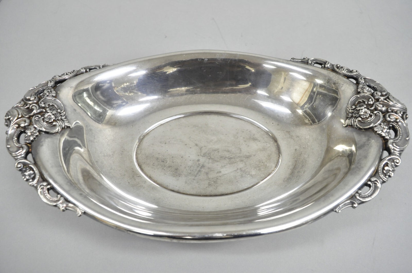 Vintage Baroque by Wallace Victorian Silver Plated Footed Centerpiece Fruit Bowl