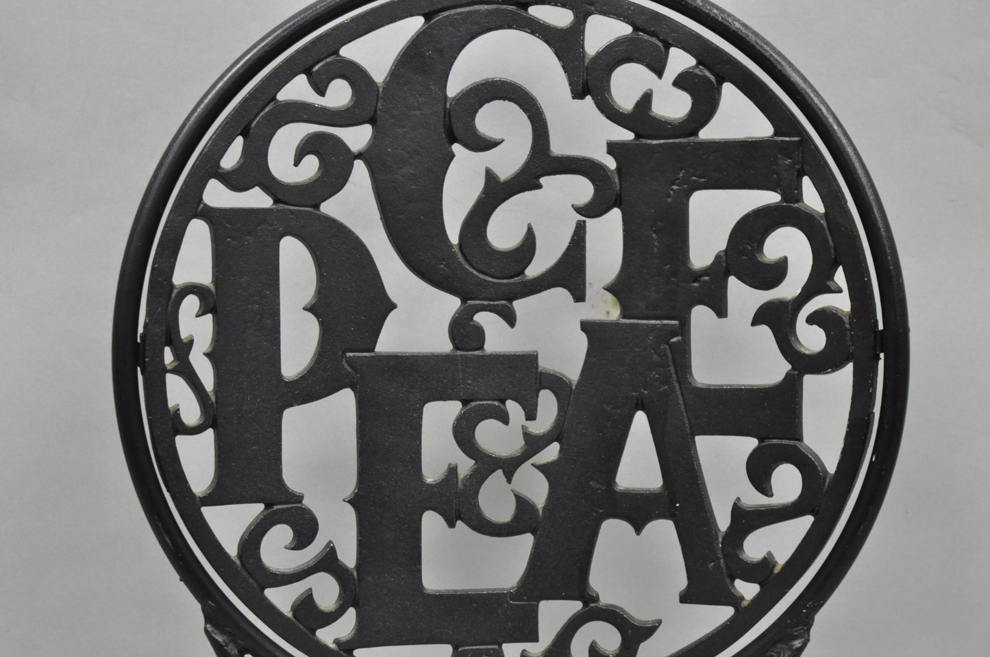 Arthur Umanoff for Shaver Howard "Peace & Love" Wrought Iron Bistro Side Chair