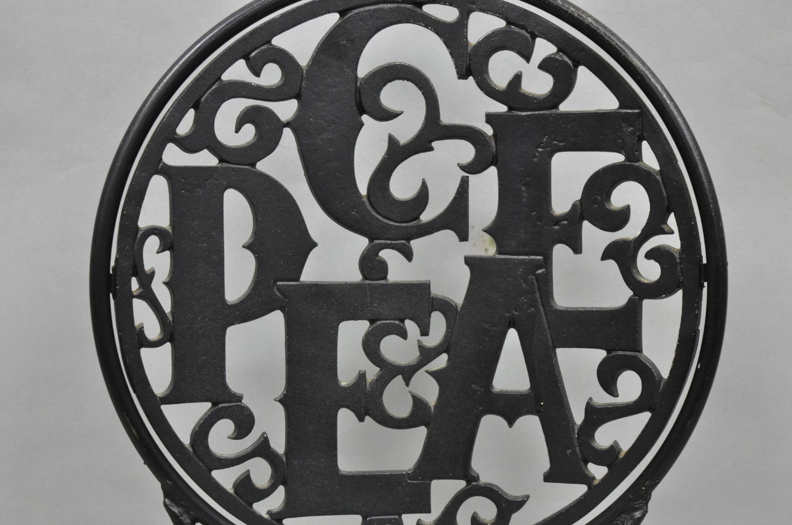 Arthur Umanoff for Shaver Howard "Peace & Love" Wrought Iron Bistro Side Chair