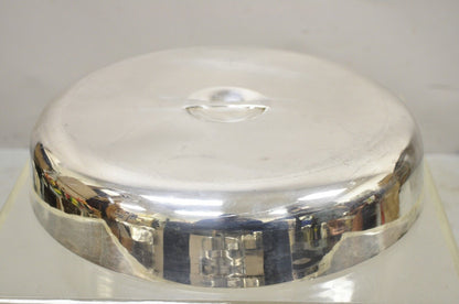 Large Vintage 15" Round Modern Stainless Steel Food Dish Serving Dome Cover