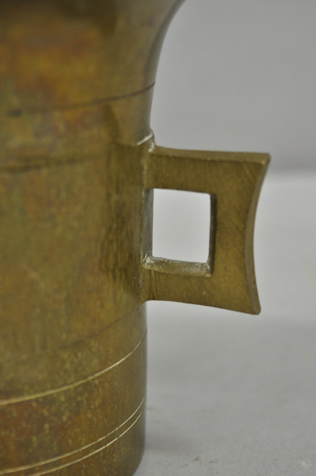 Antique Solid Bronze Brass German Apothecary Mortar with Pestle - 2 Pcs