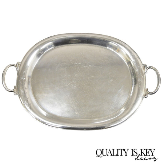 Vintage 1847 Rogers Bros. "Springtime" Silver Plated Oval Serving Platter Tray