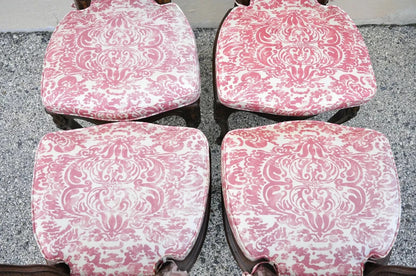 Vintage French Provincial Louis XV Walnut Cane Dining Side Chairs - Set of 6