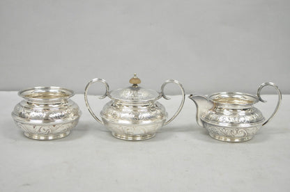 Antique Barker Ellis English Victorian Silver Plated Tea Set w/Tray - 7 Pc Set