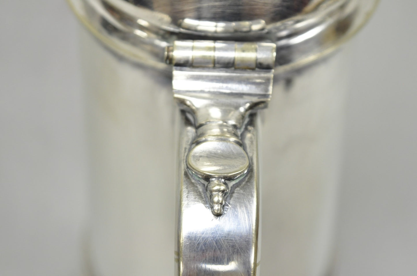 Antique English Regency Silver Plated Flagon Pitcher w/ Heart Handle