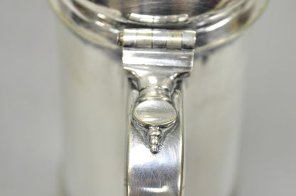 Antique English Regency Silver Plated Flagon Pitcher w/ Heart Handle