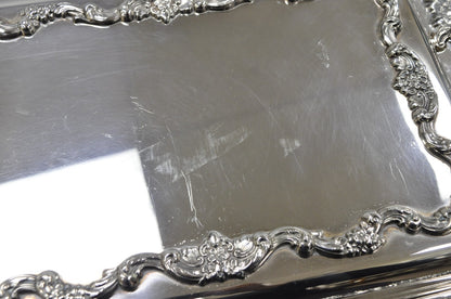 Vintage Poole Silver Plated Footed Covered Vegetable Serving Dish Platter w/ Lid