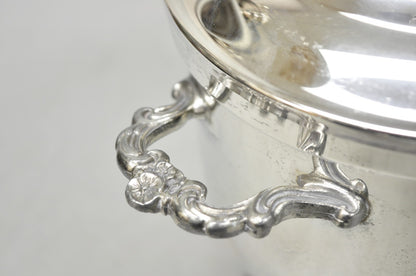 Vintage Victorian Silver Plated Footed and Covered Lidded Bar Ice Bucket
