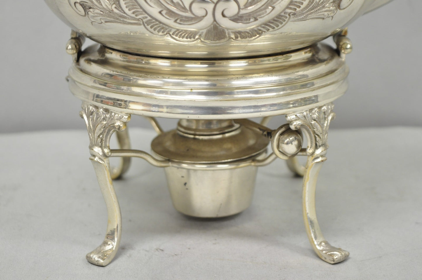 Antique Victorian Cheltenham Converted Silver Plated Tea Kettle Table Lamp