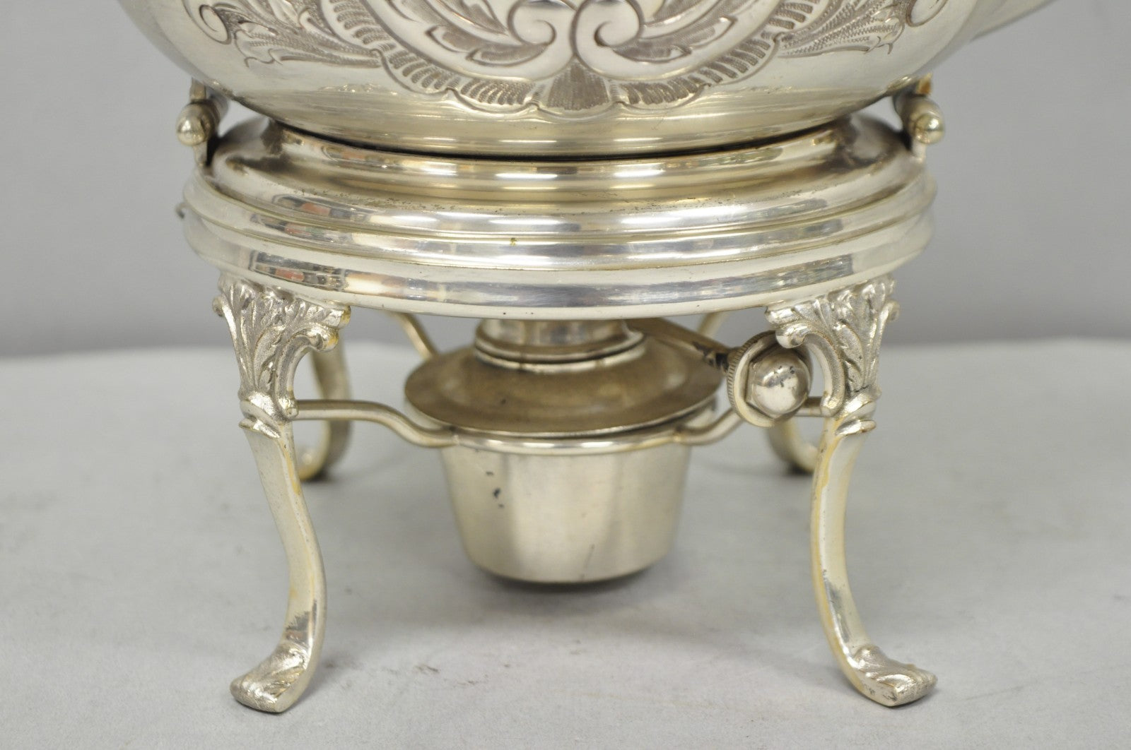 Antique Victorian Cheltenham Converted Silver Plated Tea Kettle Table Lamp
