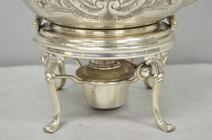 Antique Victorian Cheltenham Converted Silver Plated Tea Kettle Table Lamp