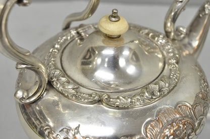 Antique Victorian Cheltenham Converted Silver Plated Tea Kettle Table Lamp