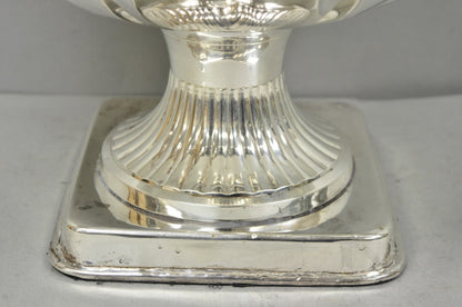 Regency Style Silver Plated Scalloped Pedestal Punch Bowl Champagne Ice Bucket