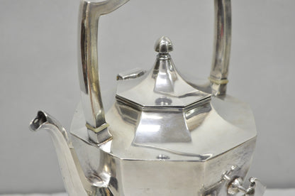 Antique Wilcox Art Deco Silver Plated Tilting Coffee Teapot on Stand "M.G.R."