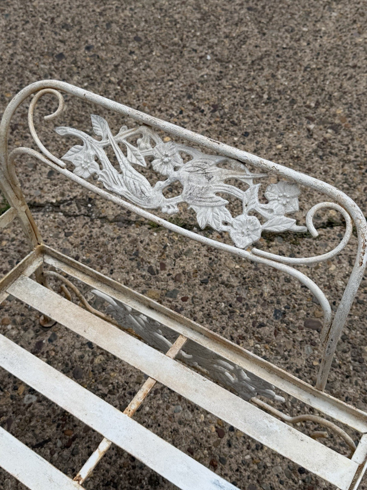 Vintage Russell Woodard "Kissing Birds" Wrought Iron Patio Lounge Chair - Pair