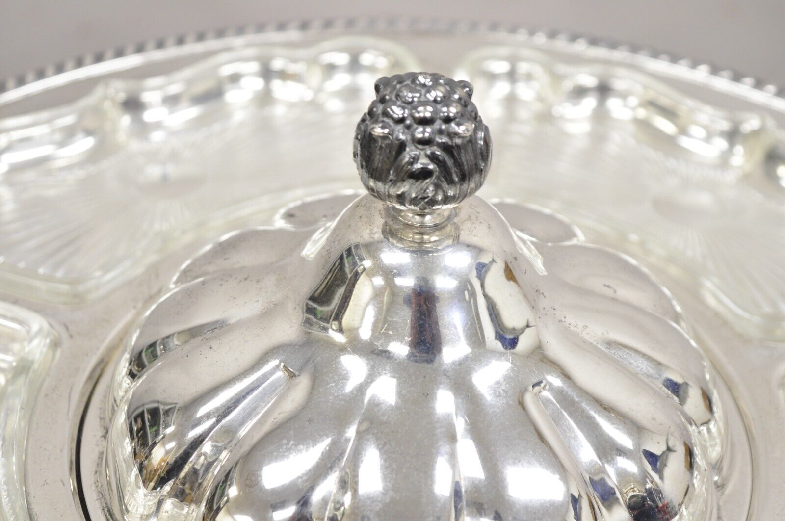 Vintage Victorian Silver Plated Lazy Susan Revolving Serving Platter Tray