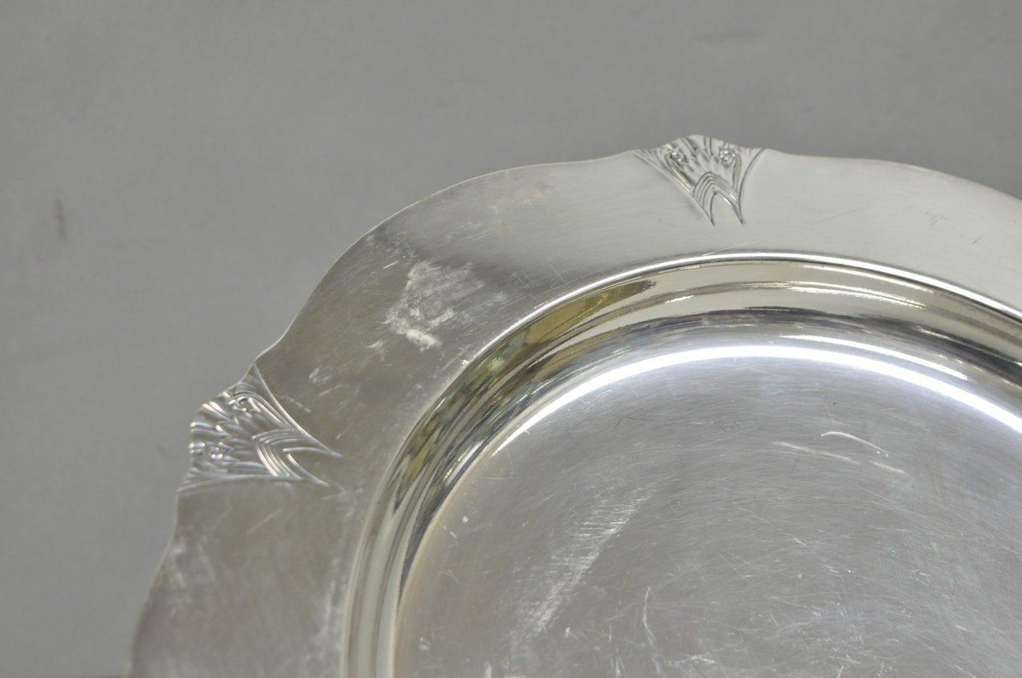Vintage Victor SP Co Art Deco Silver Plated Charger Serving Dish Platter Plate