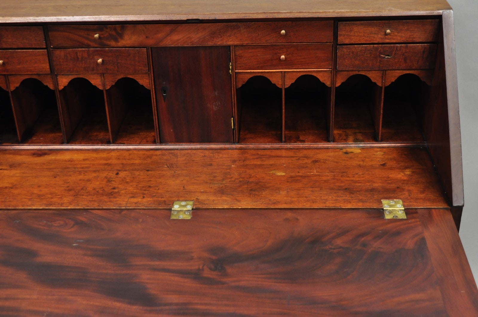 Antique 19th C. Chippendale George III Mahogany Slant Front Secretary Desk