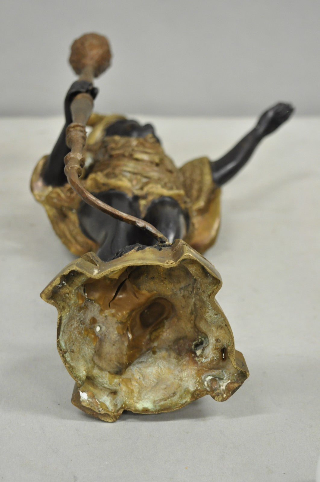 Vintage Moorish Venetian Blackamoor Figural Bronze Candelabra Candle Holder