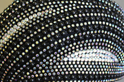 Vintage Bina Fashion Hats Black Iridescent Beaded Bejewel Derby Crown Beret Hat