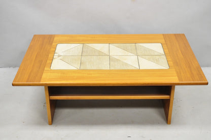 Vintage Gangso Mobler Mid Century Danish Modern Teak Tile Top Coffee Table