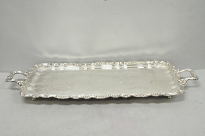 Vintage Taunton Statehouse Victorian Silver Plated Narrow Serving Platter Tray