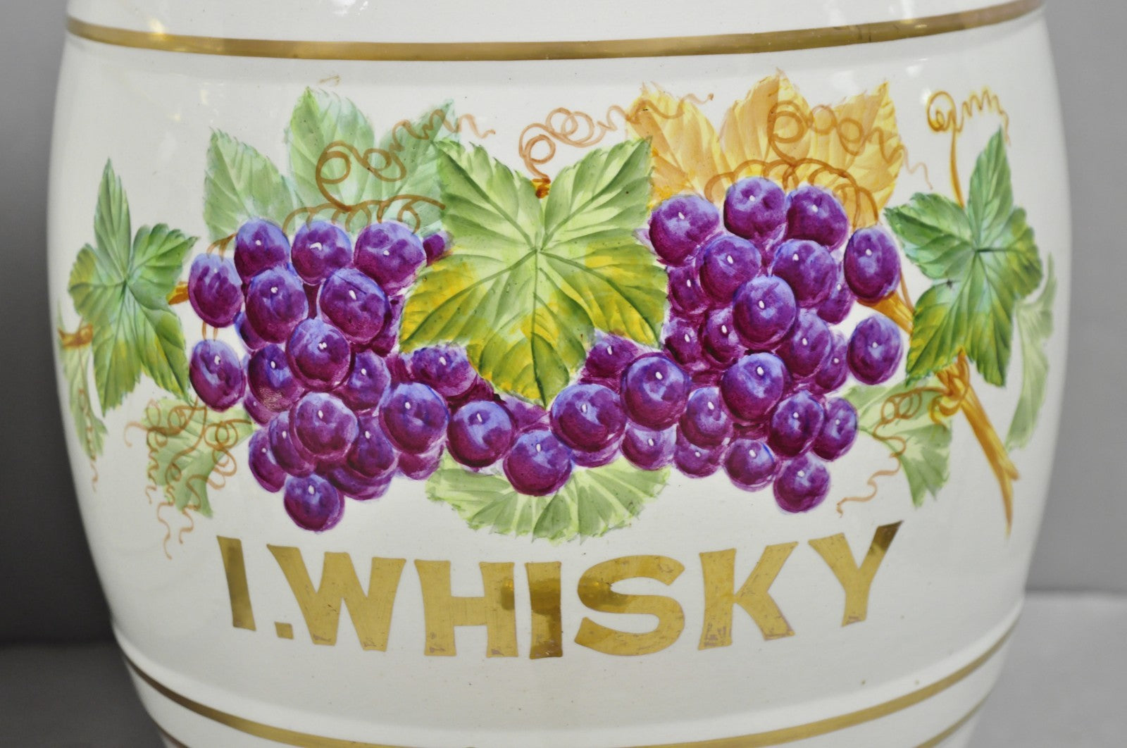 Antique Loftus London English Victorian Porcelain Spirits Whisky Barrels - Pair