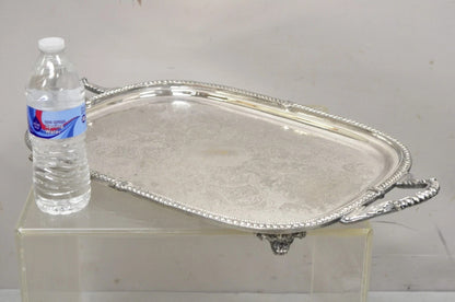 Vintage Victorian Silver Plated Regency Twin Handle Bar Platter Serving Tray