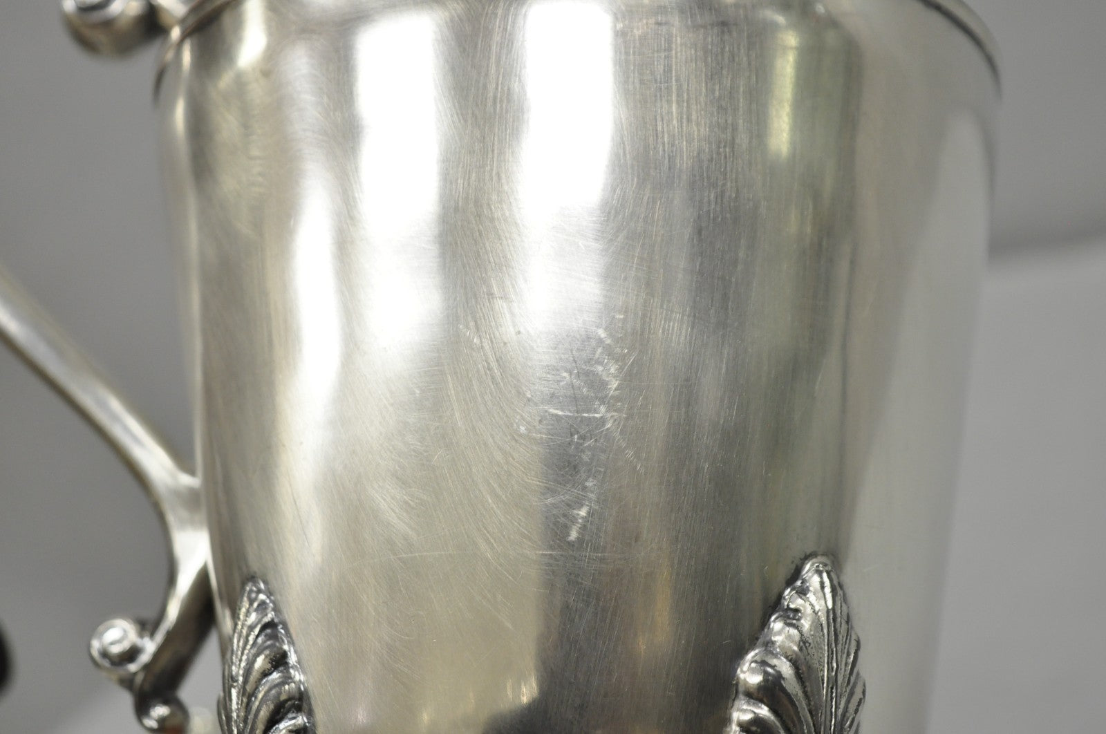 Vintage Victorian Silver Plated Bulbous Footed Water Pitcher w/ Handle by HS