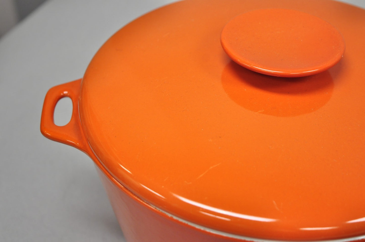Copco Michael Lax Orange Enameled Cast Iron Saucepan Denmark MCM w / Lid