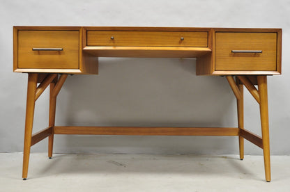 West Elm Williams Sonoma Mid Century Modern Acacia Teak Wood Style Writing Desk