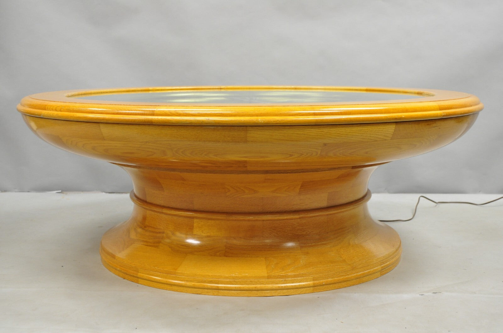 Vintage 1978 Paul Persoff Design Large 48" Custom Working Clock Coffee Table