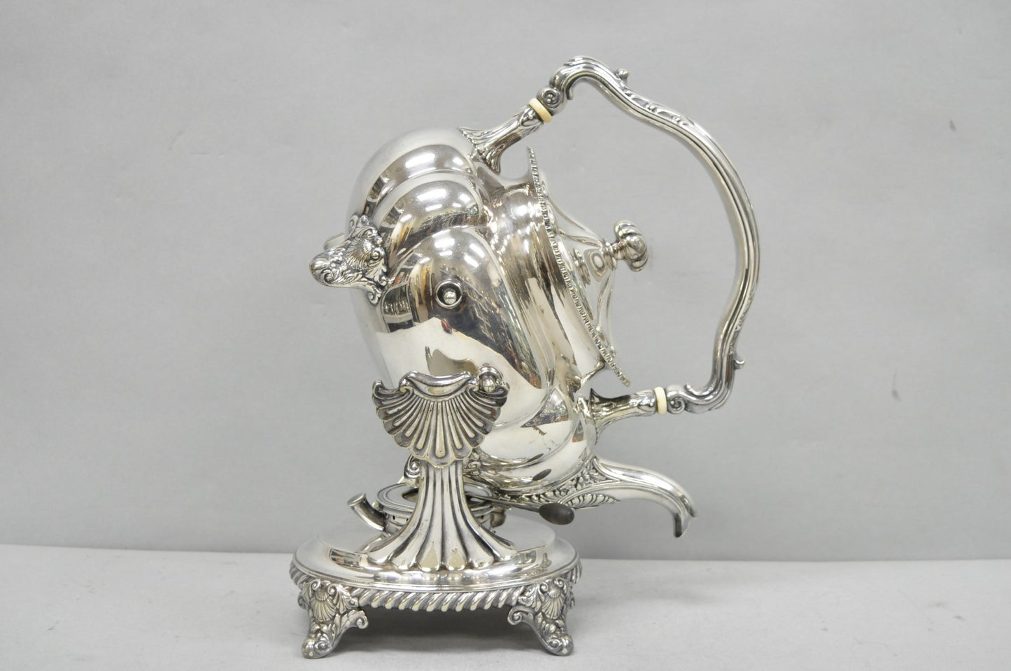 Antique Victorian Silver Plated Gorham 01180 Tilting Teapot Coffee Pot on Stand