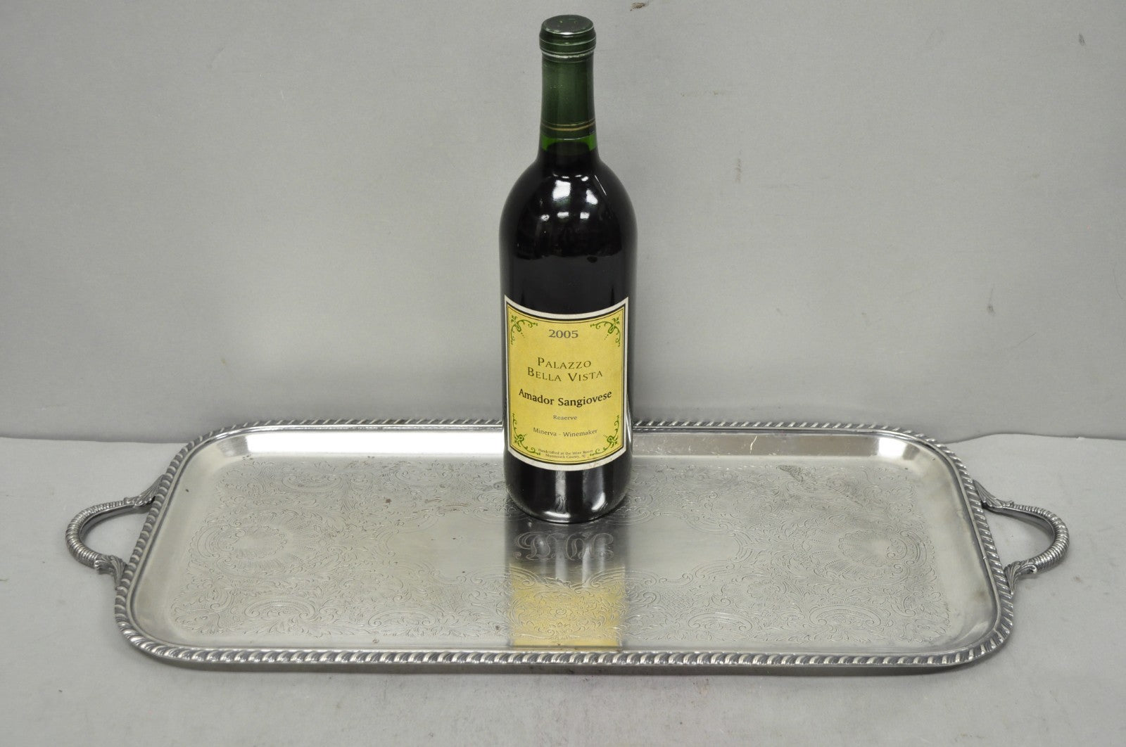 Vintage Black Starr & Gorham Silver Plated Narrow Serving Platter Bar Tray