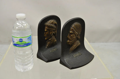 Vintage Bradley & Hubbard Cast Iron Dante and Homer Bookends - a Pair