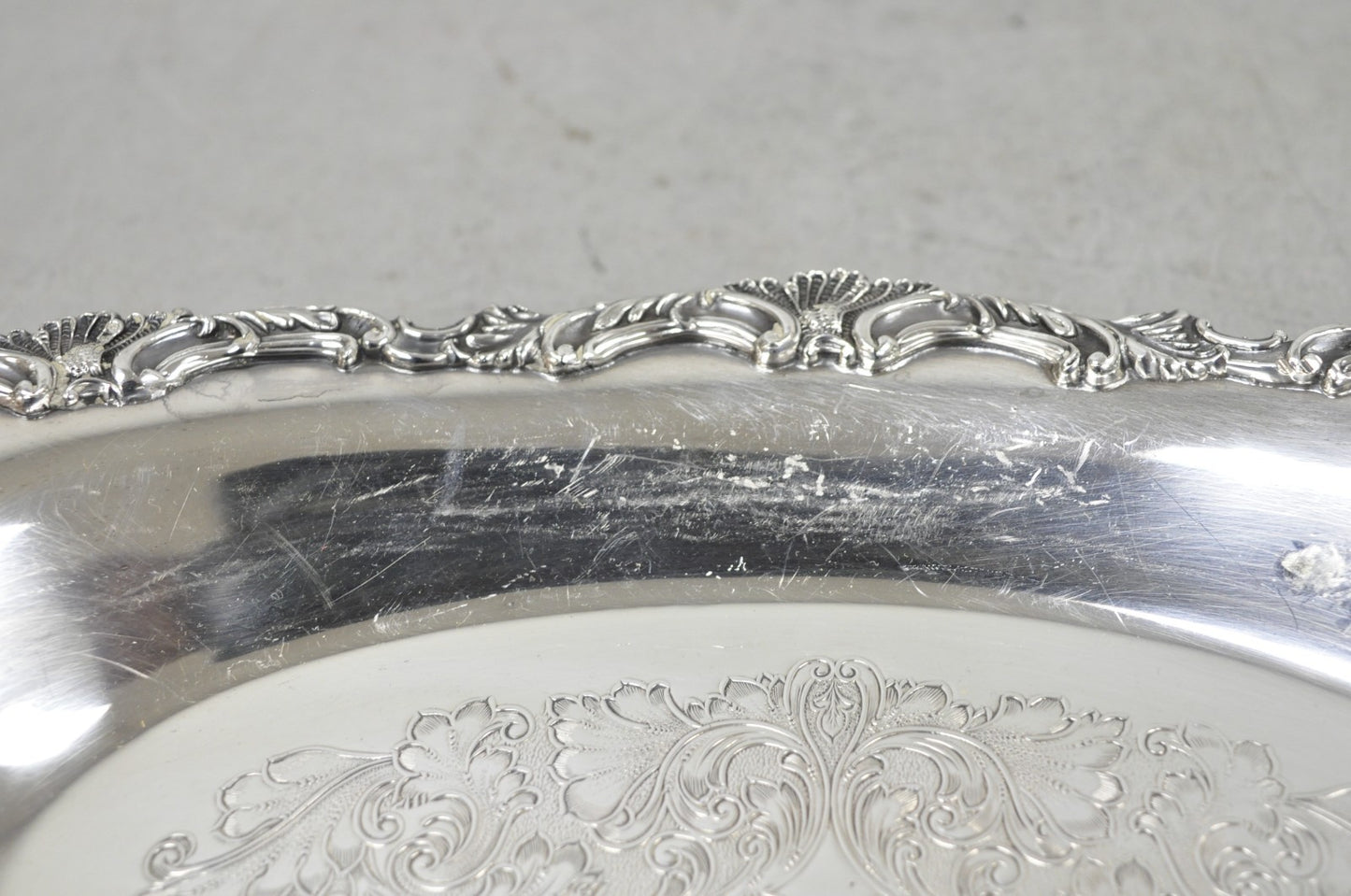 Vintage Community Ascot Victorian Silver Plated Oval Narrow Trinket Dish
