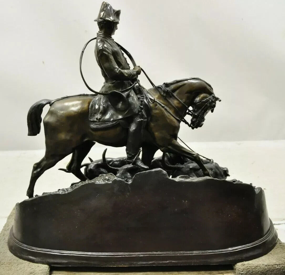 P.J. Mene The Hunt Scene Large Bronze Sculpture Pierre Jules Statue Horse Dogs